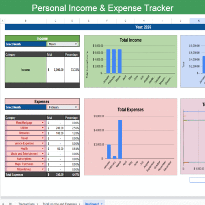 Personal Income & Expense Tracker (Google Sheet) - Image 2