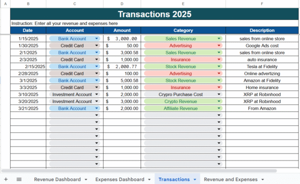 Small Business Transactions Tracker (Google Sheet) - Image 4
