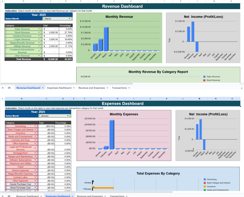4-in-1 Financial Trackers Bundle Package (Google Sheet) - Image 3