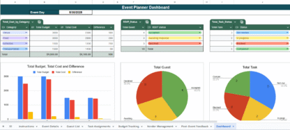 Event Planner - All-in-One Google Sheet Planner for Different Types of Events - Image 3