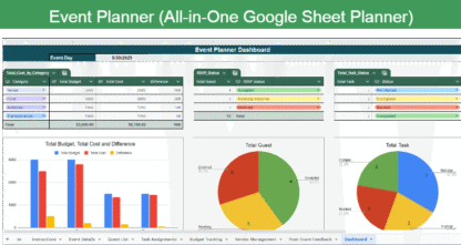 Event Planner - All-in-One Google Sheet Planner for Different Types of Events - Image 2