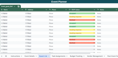 Event Planner - All-in-One Google Sheet Planner for Different Types of Events - Image 8