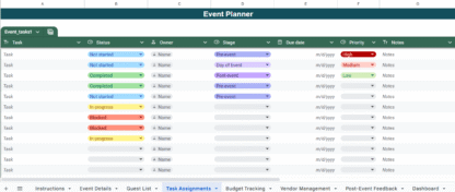 Event Planner - All-in-One Google Sheet Planner for Different Types of Events - Image 7