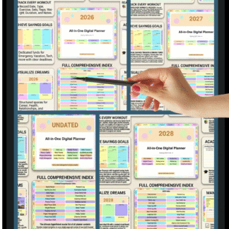 All-in-One Digital Planner for 2026, 2027, 2028 & Undated. Digital Journal, Goodnotes, Notability, iPad, Daily, Weekly, Monthly Planners