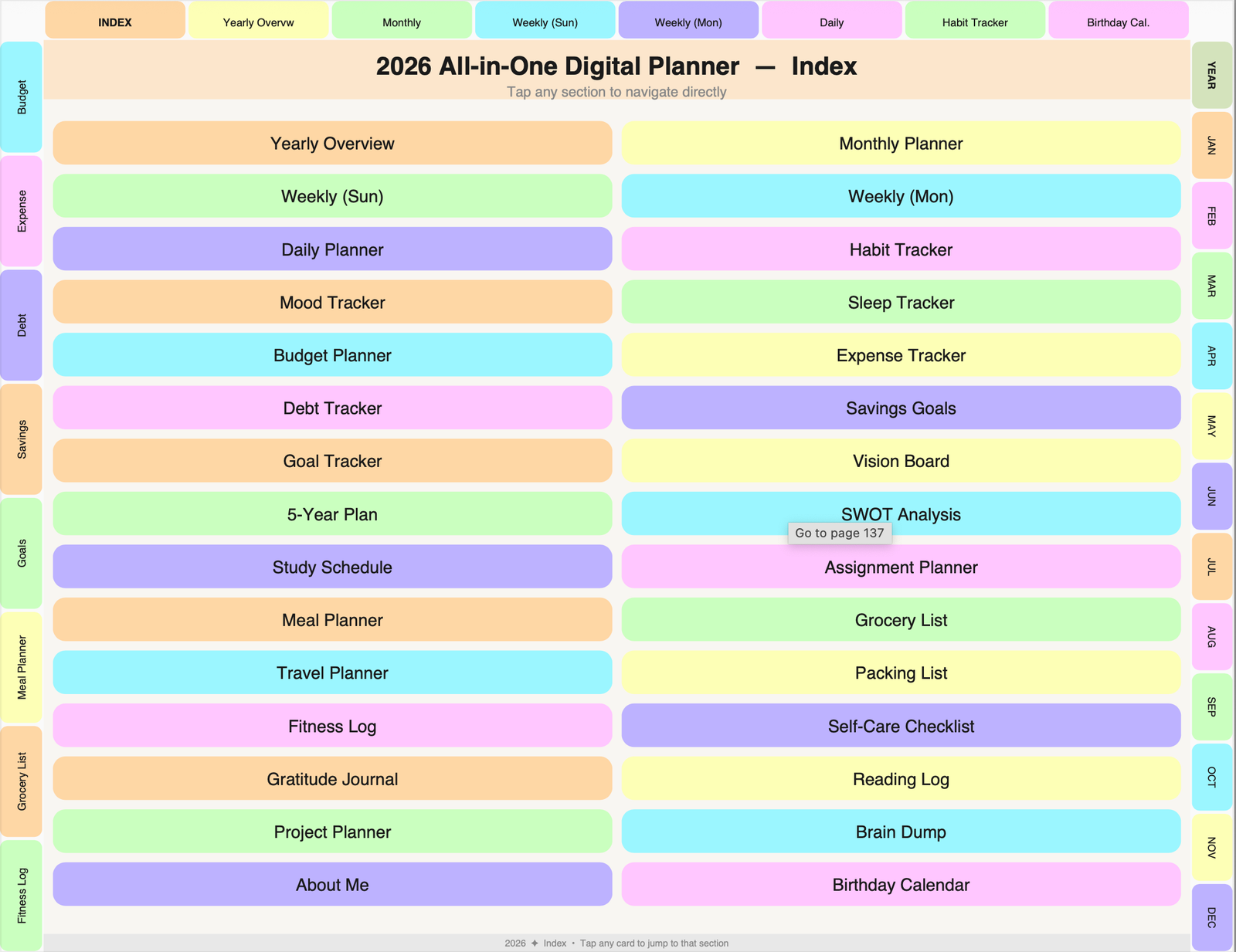 All-in-One Digital Planner for 2026, 2027, 2028 & Undated. Digital Journal, Goodnotes, Notability, iPad, Daily, Weekly, Monthly Planners - Image 3