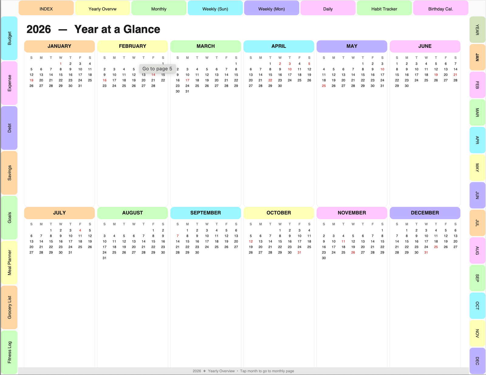 All-in-One Digital Planner for 2026, 2027, 2028 & Undated. Digital Journal, Goodnotes, Notability, iPad, Daily, Weekly, Monthly Planners - Image 11