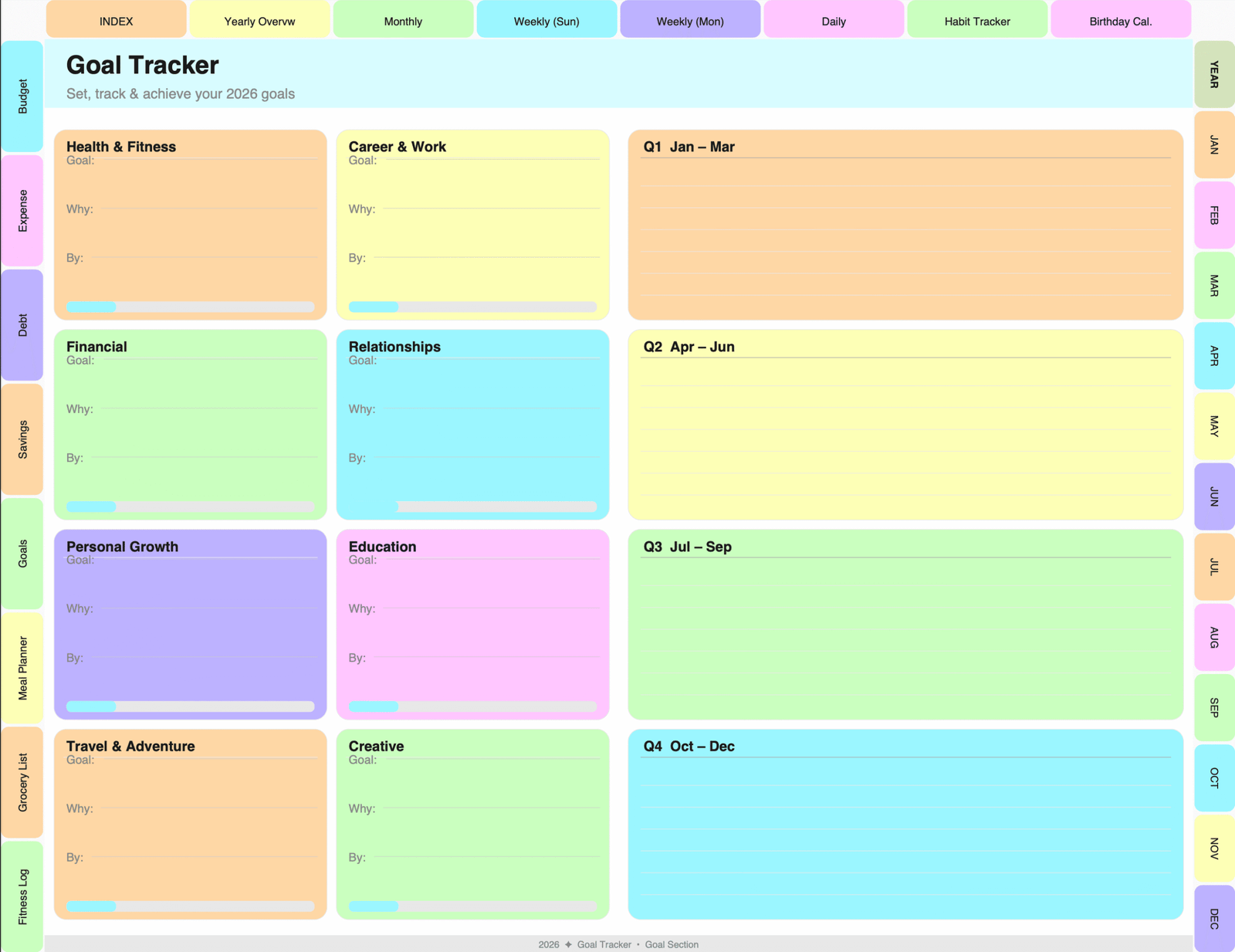 All-in-One Digital Planner for 2026, 2027, 2028 & Undated. Digital Journal, Goodnotes, Notability, iPad, Daily, Weekly, Monthly Planners - Image 10
