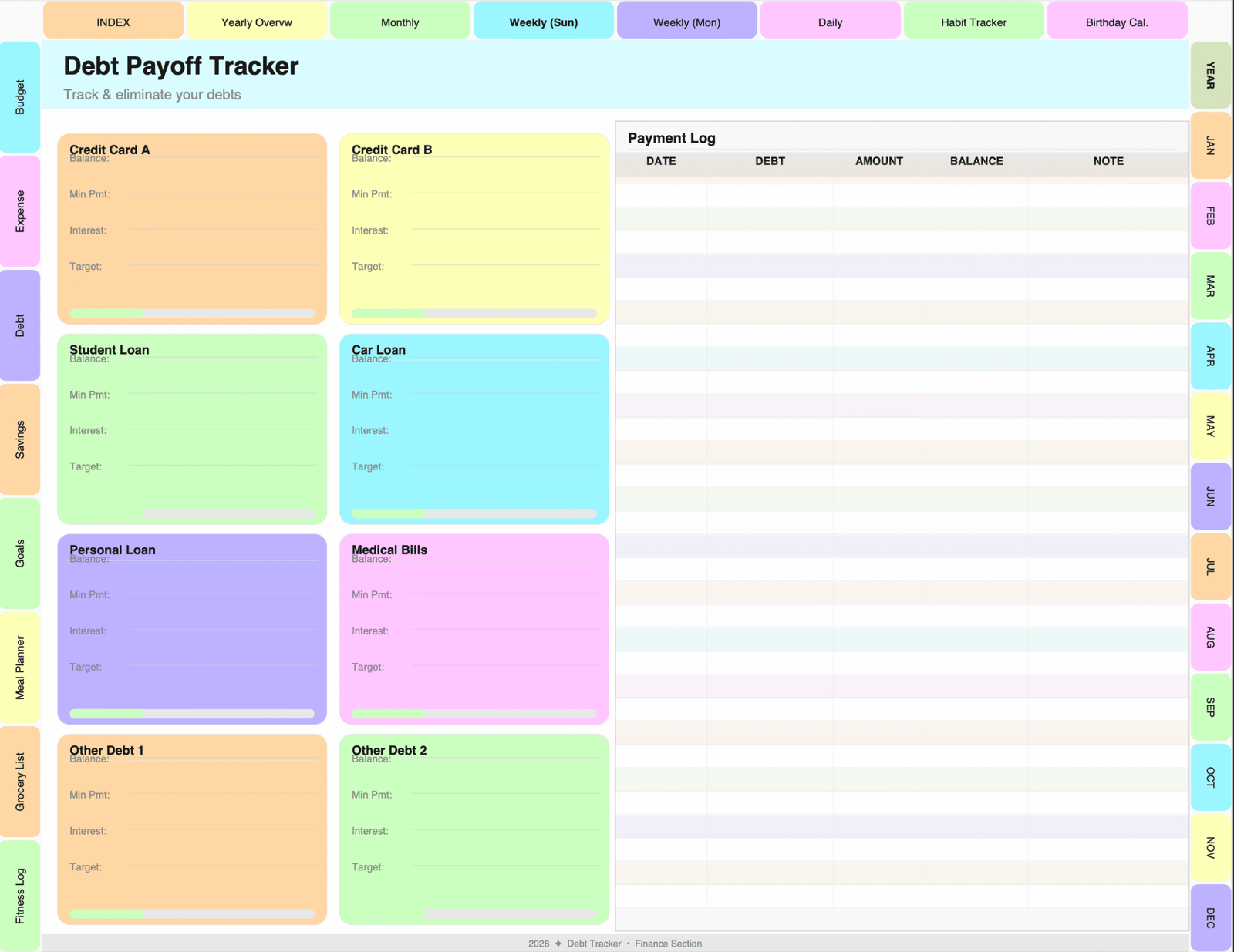 All-in-One Digital Planner for 2026, 2027, 2028 & Undated. Digital Journal, Goodnotes, Notability, iPad, Daily, Weekly, Monthly Planners - Image 9